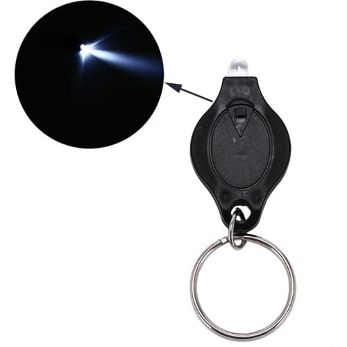 1 Pcs LED Flashlight Light Mini Lamp Key Chain Ring Lamp Torch Keyring Key Finder Find Lost Keys Black