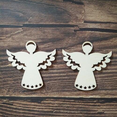 10pcs/Lot Laser Cut Wooden Angel Shape Wedding Party DIY Wood Decor Home House Decoration Art Craft