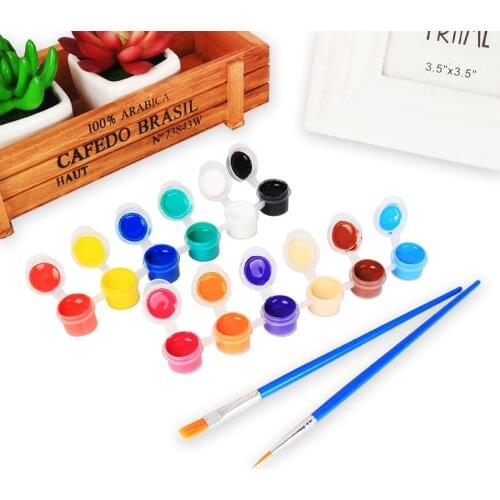 12 Colors 2ML Acrylic Paints with 2 Brushs DIY Children Graffiti Pigment Set for Hand Painted Graffiti Leather Paint Set