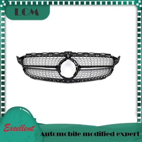 2019 New Diamond Style Front Bumper Racing Grille For-Mercedes For-Benz C-class W205 C200 C250 C300 2019-on with Emblem