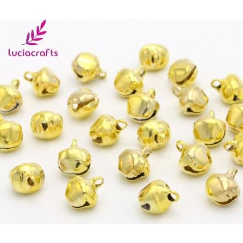 24PCS 8/10MM Gold Silver Bells Xmas Ornament Cute Jingle Bell Pendants Hanging For Christmas Tree Party DIY Decoration H0210