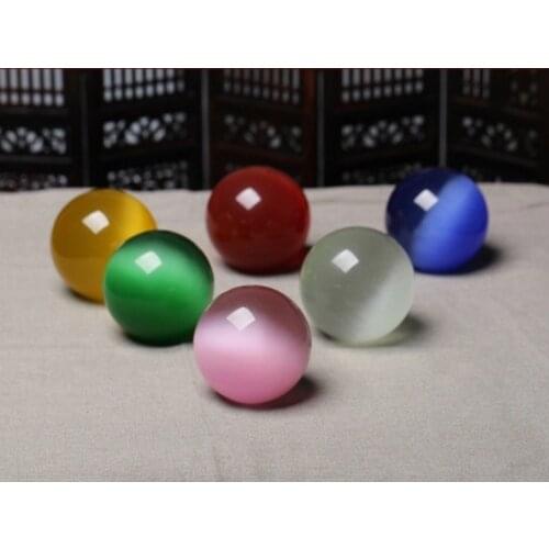 40mm Hot Vender ASIAN QUARTZ AZUL PROFUNDO CAT EYE BOLA de CRISTAL ESFERA