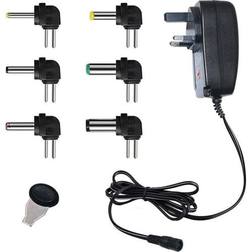 50PCS 30W Universal AC Wall Plug in Power Adapter 3v 4.5v 5v 6v 7.5v 9v 12v 2.5A charger with 6pieces tip Switching power supply
