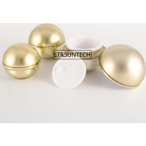 50pcs Sphere Cream Container Golden Jar 15g/30g/50g Cosmetic Acrylic Smaple Pot Ball Bottle empty Women Beauty tool F2316