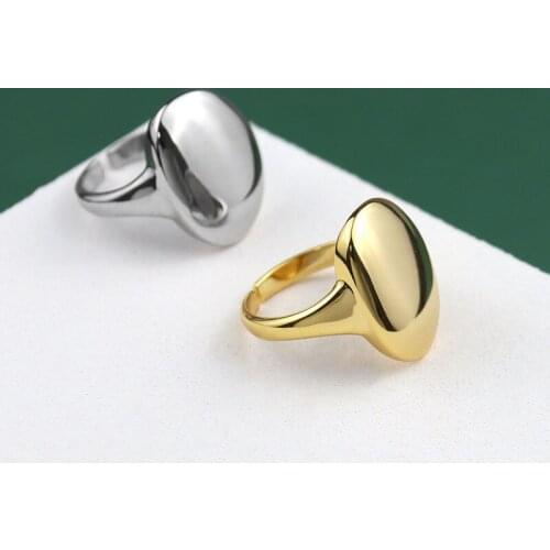 Foxanry Minimalist 925 Sterling Silver Smooth Finger Rings New Fashion Creative Geometric Birthday Party Jewelry Gifts for Women