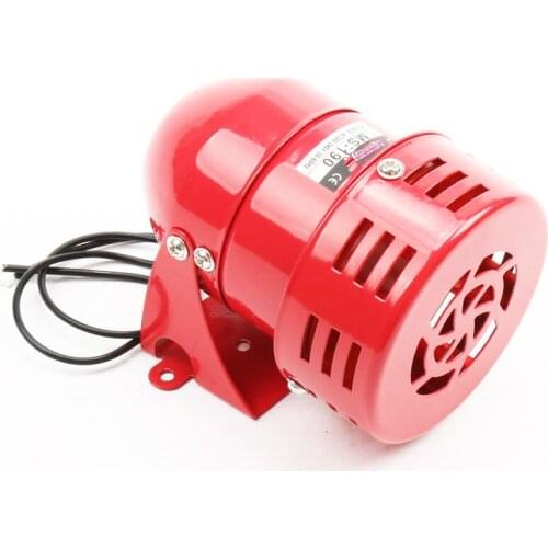 AC 220V DC 12V MS-190 Automotive Air Raid Siren Horn Car Truck Motor Driven Alarm Red Universal Car Horn for Pickup Truck