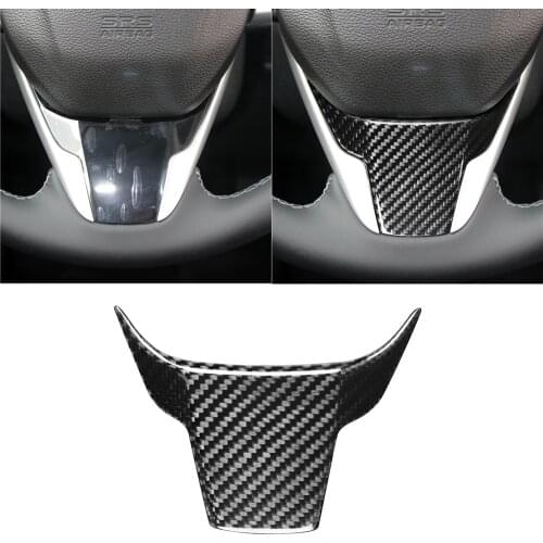 Fit for Honda Civic 10th 2016-2021 Real Carbon Fiber Interior Steering Wheel Cover Decoration Trim Car Accessories