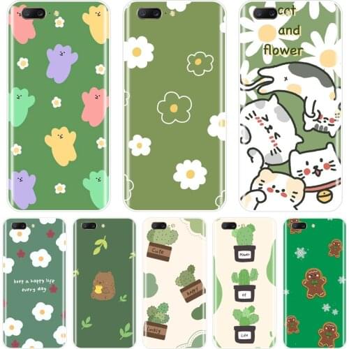 Case For OnePlus 7 7 Pro 6 6T 5 5T 3 3T Flower Daisy Green Cactus Cat Bear Cover Case For One Plus 7 7 Pro 6 6T 5 5T 3 3T Case