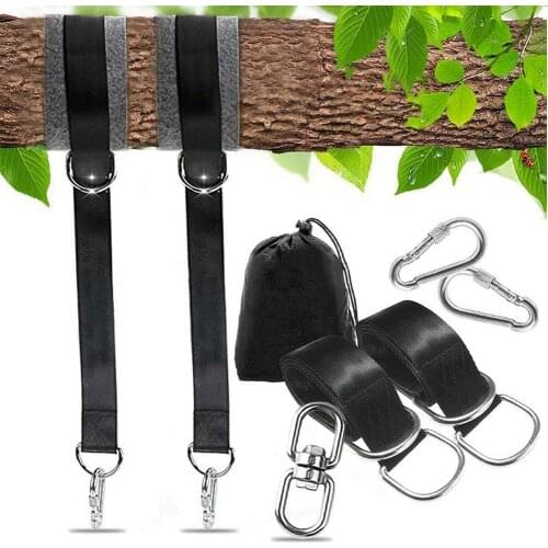 Tree Swing Hanging Straps With Carabiners Outdoor Furniture Swinging Chair Hammocks Belt Hanging Kits For Child Adult Swing