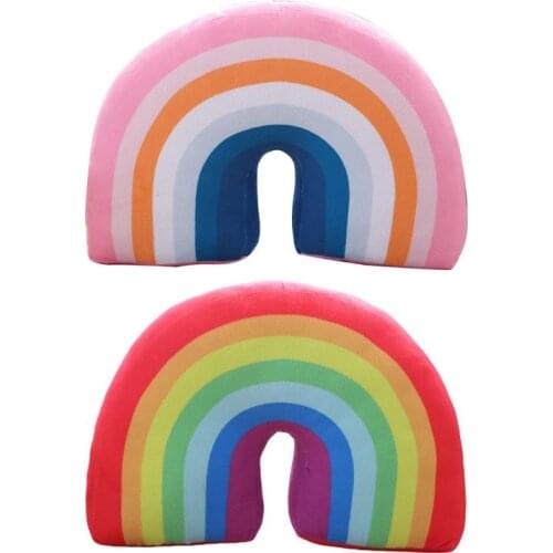 Kids Rainbow U Shape Pillow Neck Cushion Head Support Sleeping Plush Toy Children Room Decoration