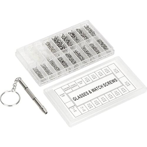 DIYWORK Screws Nut and Screwdriver Repair Tool Set Micro For Glasses Sunglass Watch Spectacles Phone Tablet Stainless Steel