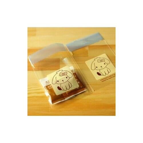 E1 Attractive 10*13cm Puppy Little dog Cookie packaging self-adhesive plastic bags for biscuits snack baking package