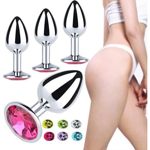 Adult game Colorful Rhinestone anal dilator Staniless Steel Anal Plug Gay men Sex toys Fetish prostata massagemetal Butt Plugs
