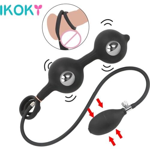 IKOKY Advanced Accessories Inflatable Anal Plug Sex Toys For Women Men Adults Erotic Toys Sex Tools For Couples With Cock Ring