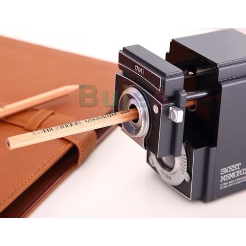Deli 0668 Creative Retro Camera, Hand-cranked Pencil Sharpener,Stationery for Art Students,Adjustable Thickness,School Supplies