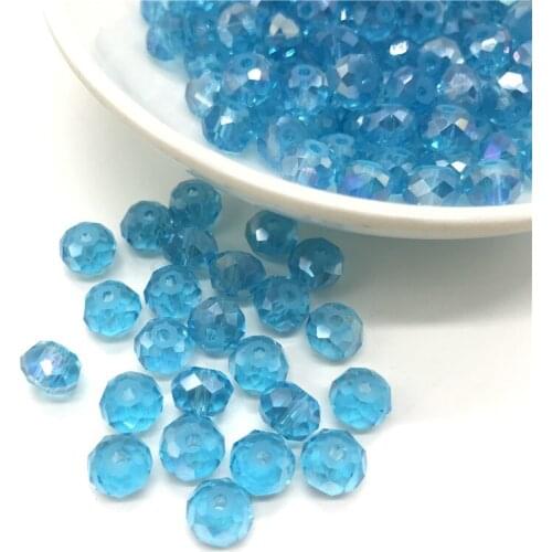 Wholesale 4*6mm/6*8mm Circular Austria faceted Crystal Glass Beads Loose Spacer Round Beads for Jewelry Making #03