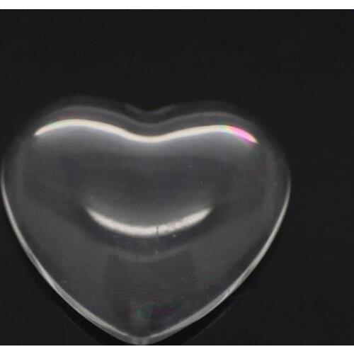 LF 50Pcs Clear Heart Glass 15x14mm Decoration Crafts Flatback Cabochon Embellishments For Scrapbooking Kawaii Diy Accessories