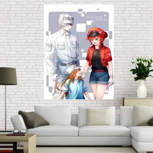 New arrival Custom Cells at Work! Canvas Painting Poster Home Decor Cloth Fabric Wall Art Poster for Living Room