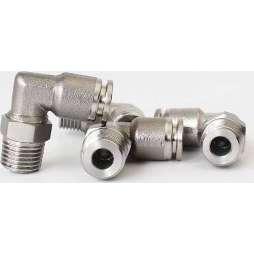 Pneumatic Connectors 1/8" 1/4" 3/8"1/2" BSPT Male Elbow Nickel Plated Brass Push In Quick Connector Release Air Fitting Plumbing