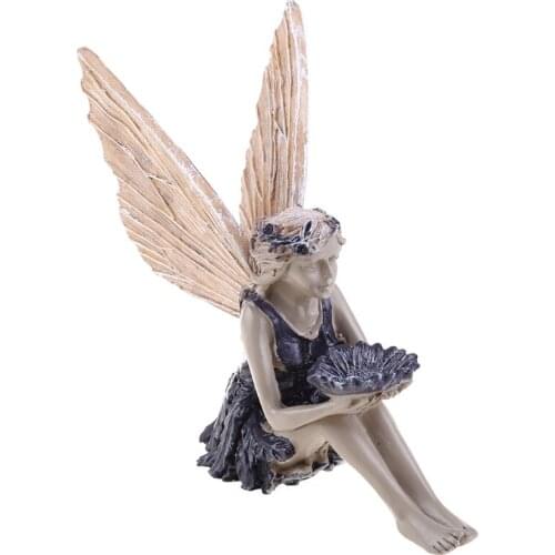 Sunflower Angel Fairy Garden Statue Figurine Sculpture Resin Ornaments Indoor Outdoor Home Decorations 85DA
