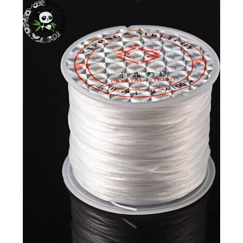 Elastic Fibre Wire, Dyed, Clear, 0.8mm, 60m/roll