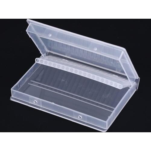 20 Hole Transparent Acrylic Nail Brushes Box Use For 3/32" Bits Drill Accessories Plastic Display Stand Container