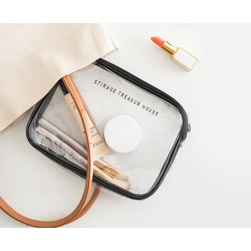 Travel Transparent Bag PVC Women Zipper Clear Makeup Bags Beauty Case Make Up Organizer Storage Bath Toiletry Wash Bag