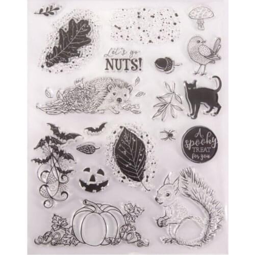 Squirrel Pumpkin Transparent Clear Silicone Stamp Seal DIY Scrapbooking Rubber Stamping Coloring Embossing Diary Decor Reusable