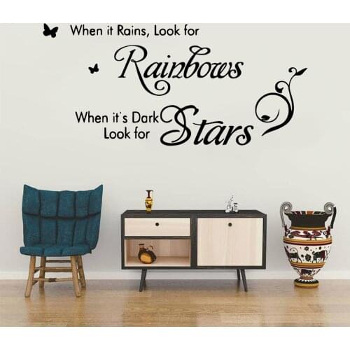 Romantic rainbows Text Cartoon Wall Decals Pvc Mural Art Diy Poster For Home Decor Living Room Bedroom Wall Art MURAL