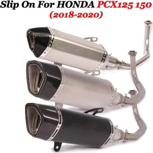 Slip on For Honda PCX125 PCX150 2018-2020 2019 Full Motorcycle GP Exhaust System Escape Muffler Modify Front Link Pipe DB Killer