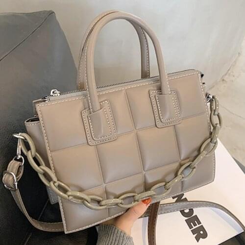 Crossbody Bag Elegant Female Plaid Tote bag Vintage Shoulder Messenger Fashion High quality PU Leather Womens Designer Handbag