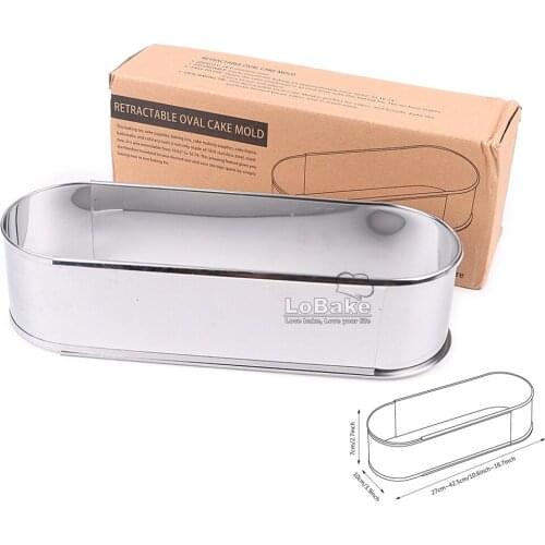 Retractable 10.6 inches to 16.7 inches long oval stainless steel mousse ring adjustable cake mold cheese bread DIY bakery tools