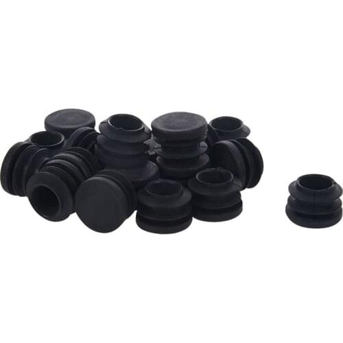 Blanking End Caps Round Tube Insert Cover 19mm Dia 20 Pcs Black