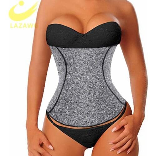 LAZAWG Women Waist Trainer Tummy Control Girdle Neoprene Sweat Weight Loss Top Slimming Underwear Workout Belt Modeling Strap