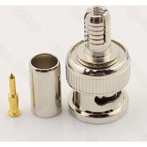 10pcs/lot Cold Pressing BNC Connector Monitor Video Cable Crimp Connector Q9 Three-piece75-3