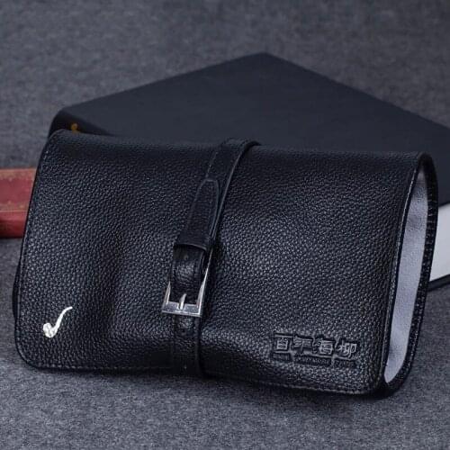 14cm*21cm Classic Style Cowhide Leather Tobacco Pouch Mezzanine Bag Pipe Tobacco Storage Single High Capacity Fashion Gift