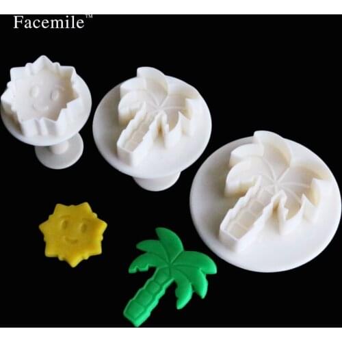 3PCS/SET Christmas Coconut Tree Gift Tool Fondant Gift Tools Biscuit Cookie Cutters Gift Decorations Mold 04033