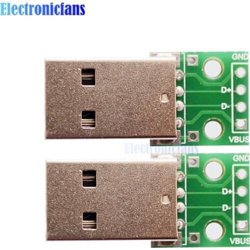 5pcs USB to DIP Adapter Converter 4 pin for 2.54mm PCB Board Power Supply for DIY