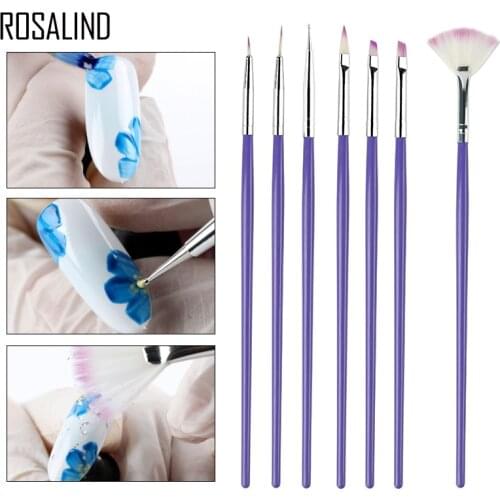 Rosalind Acrylic DIY Nails Brush Sets For Multicolor Manicure Professional Nail Extension Art Painting Enamel Pencil Brush Kit