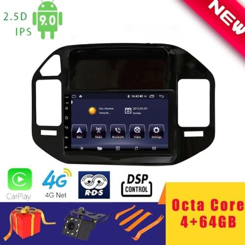 9" Android 10.0 Car Multimedia Player Stereo for Mitsubishi Pajero V73 V60 2004~2011 Head Unit Octa Core DSP 2.5D+IPS 4G Carplay