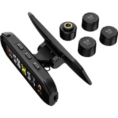 Wireless Solar TPMS LCD Car Tire Pressure Monitoring Intelligent TyreTemperature Alarm System Fuel Save 4 External Sensors
