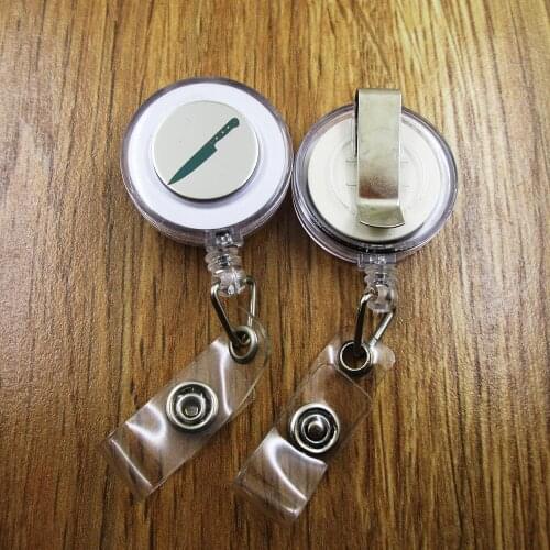 Chefs Knife Airplane ID Badge Reel for Docter Nurse Teacher Student retractable recoil id badge holder work fun