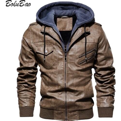 BOLUBAO Mens Winter New Leather Jackets Casual Motorcycle PU Jacket Biker Windproof Leather Coats Male for European Size