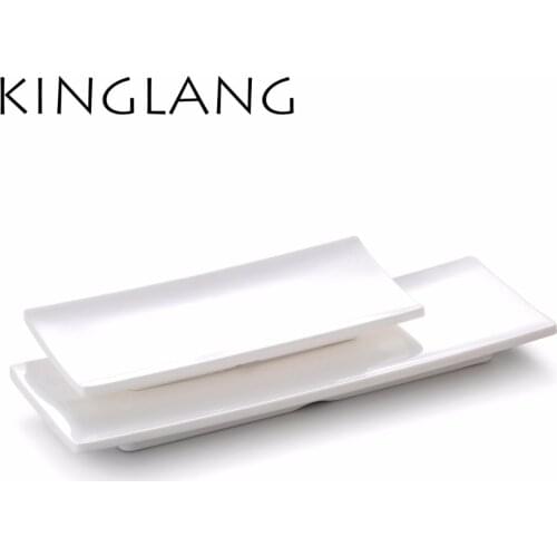 Cheap melamine sushi long plate white color for restaurant