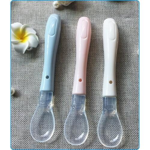 Baby Spoon Dropper Silicone Spoons Temperature Sensing Spoon for Feeding Medicine Kids Toddler Cutlery Utensils Toddler Flatware