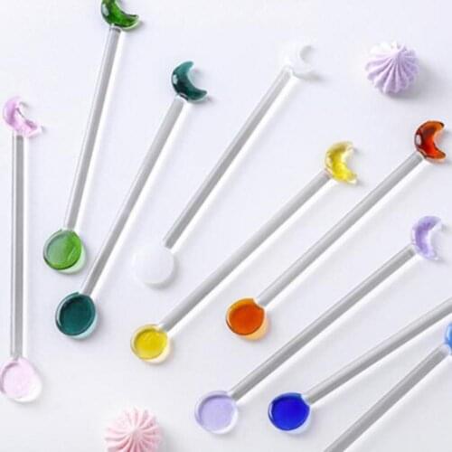 Elegant Ornamental Half-moon Shape Cocktail Stirring Spoon for Party