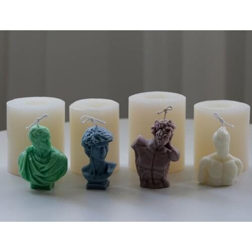 Gypsum Portrait Candle Mold European Ancient Bust Statue Decoration DIY Material Candle Making Supplies Resin Molds