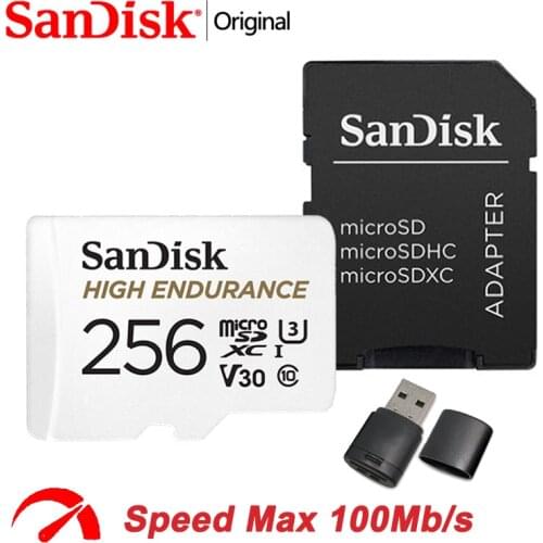 SanDisk HIGH ENDURANCE Micro SD 128GB 32GB 64GB 256GB U3 V30 4K Micro SD Memory Card SD/TF Flash MicroSD Card for Monitor Video