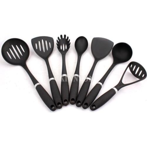 20Set New 7 Piece Black Nylon Kitchen Tool Set Cooking Tools Utensils Spoon Utensils Random Color