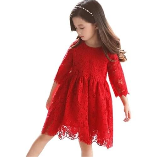 2018 Fall Spring Girl Lace Dress Kids Dresses For Girls Princess Party Birthday Baby Toddler Clothes Girl Dress Vestidos JW4070